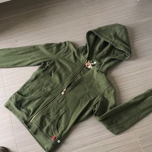 Dark green sip up hoodie